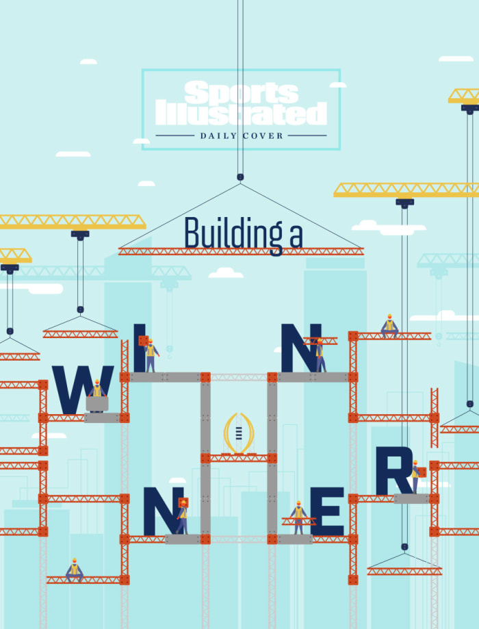 Illustration of a building of a playoff bracket.